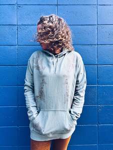 Mens Unisex: Unisex Grey Green Hoody ~ Cotton ~ L ~ NEW