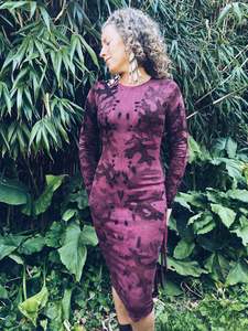 Plant Dyed Merino Wool: Wild Oak Pink Dress ~ Merino ~ XS/S