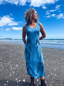 Plant Dyed Larger Sizes: Wild Blue Dress ~ Linen ~ M/L