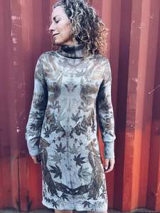Maple & Gum leaf Dress ~ Merino ~ M/L