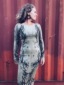 Plant Dyed Merino Wool: Delicate Wild Gum Dress ~ Merino ~ M/L