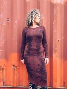 Wild & Earthy Burgundy Dress ~ Merino ~ S/M