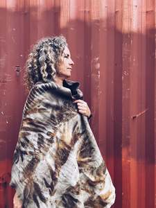 Wool Blanket Wrap/Scarf/Poncho ~ Avocado