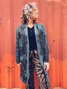 Plant Dyed Merino Wool: Blue Cardigan ~ Merino ~ S/M/L