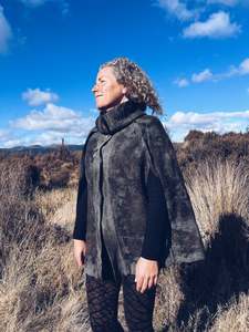 Plant Dyed Merino Wool: Wild Grey Cape ~ Wool ~ S/M/L