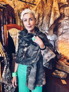 Wool Blanket Wrap/Scarf/Poncho ~ Dark