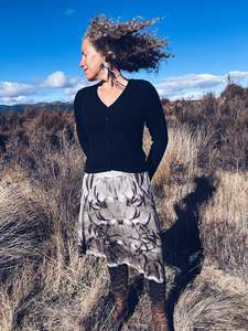 Thread Journeys Earthy Eucalyptus Skirt ~ Merino ~ S/M ~ NEW