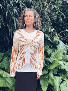 Thread Journeys Firey Eucalyptus Long sleeve ~ Merino ~ L ~ NEW