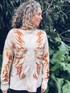 Firey Eucalyptus Funnelneck ~ Cashmere Wool ~ L/XL ~ NEW