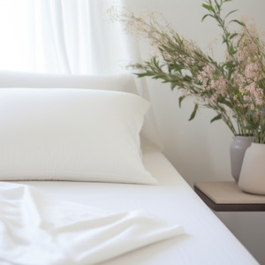 Linen Sheets: 750TC 100% Cotton Hotel Luxe Home Lab Sheet Set- Crisp White