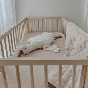 100% French Flax Linen fitted Cot Sheet- Latte