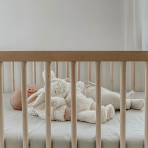 100% French Flax Linen fitted Cot Sheet- Sage