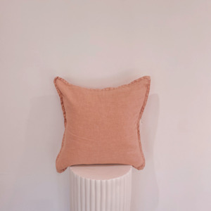 100% Belgium Linen Vintage Washed Cushion- Feather Filled - Dusty Rose