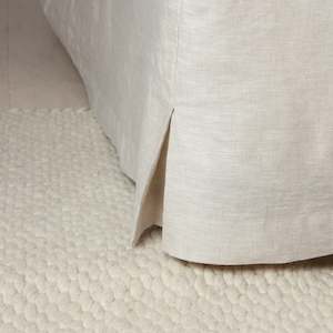 French Flax Linen Bed Skirt- Natural Oat