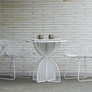 Tables: Omaha Cafe Table- White Stainless Steel