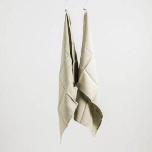 Sage Tones: 100% French Linen Tea Towel - Set 2-Sage