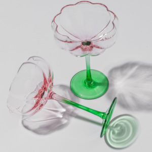 Glassware 1: Petal Cocktail Glass- Watermelon- Set of 4
