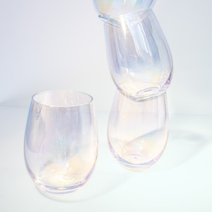 Glassware 1: Iridescent Stemless Glass - Set of 4