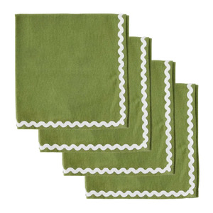 New: Orla Cotton Napkins Olive/Ivory