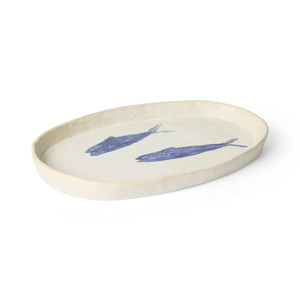 Dining: SARDINE DARK BLUE GLAZED PLATE