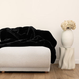 Homeware: Vegan Fur Throw -Black