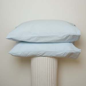 100% Stonewashed Cotton Pillowcase Pair- Sky Blue