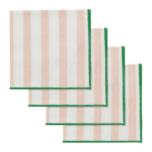 Dining: Luna S/4 Cotton Napkins- Pink/Emerald