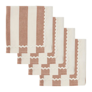 Dining: Orla S/4 Cotton Napkins- Terracotta/Ivory