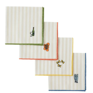 Dining: Deli S/4 Cotton Emb'd Napkins 40x40cm