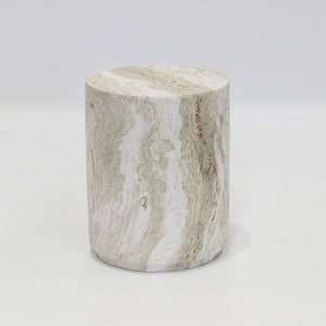 Strata Plinth Stool - Cool Marble