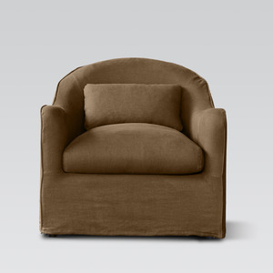 Amsterdam Linen Club Chair- Mocha
