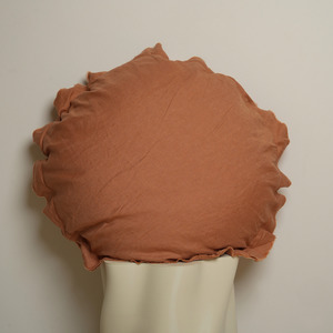 100% Flax Linen Round Feather Filled Cushion- Hazelnut