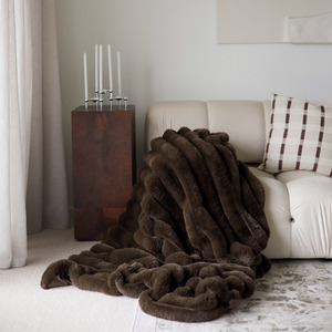 New: Benni Vegan Fur Throw- Chocolate
