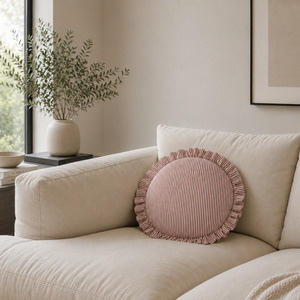 Homeware: Bonny Round Cushion Russet/Ivory