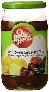 Pickles And Chutney Powders: Double Horse Hot and Sweet Dates Pickle 400g