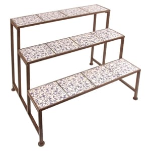 3 Tier Garden Plant Stand Aged Blue - Homelandz