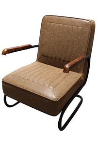 Lindale reception chair w / waxed pu - vintage brown - Homelandz