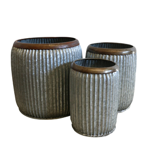 Dunstan Ribbed Planters – Set of 3 - Homelandz