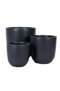 Fibre Clay Pot Anthracite – Set of 3 - Homelandz