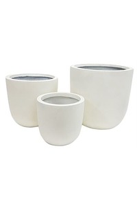 Products: Fibre Clay Pot Cream - Set of 3 - Homelandz