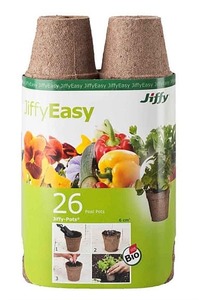 POT PEAT ROUND 6CM X 26 PK JIFFY - Homelandz