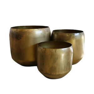Saffron Planter in Antique Brass Finish - Set of 3 - Homelandz