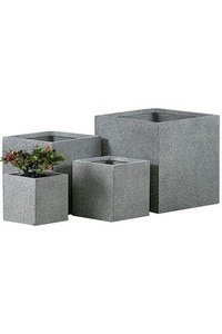 Set of 4 Square Clay Patio Pots - 2 colours available - Homelandz