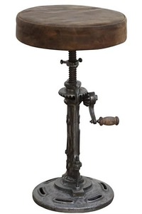 Industrial Leather Bar Stool - Homelandz