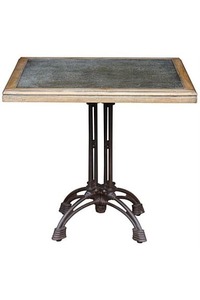 Products: Square Cafe Table with Zinc Top - Homelandz
