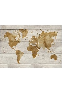 World in Water Colour - Wood Panel Art - Homelandz