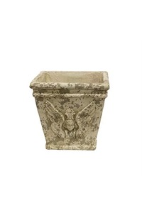 Products: Cherub Aged White Square Pot - Homelandz
