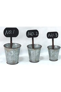 Products: Set 3 Metal Pots with Chalk Memo Board - Homelandz