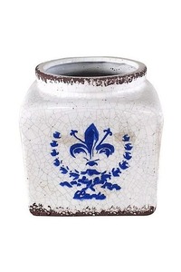 Products: Ceramic Fleur De Lys Pot - Homelandz