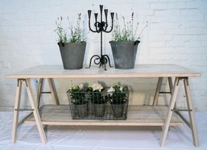 Products: Trestle Table with Removable Bottom Shelf - Homelandz